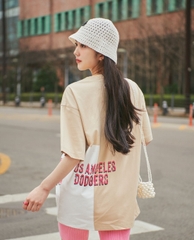 544 -  Áo MLB LA Pop Art Graphic Mega Overfit - Nâu Sữa - LA Graphic - Code 3ATSL0433-07SAL [HÀNG CHÍNH HÃNG]