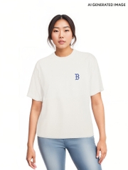1055 -  Áo MLB Classic Monogram Big Lux Boston Red Sox Cream - Trắng Kem - Code 3ATSM0343 43CRS [HÀNG CHÍNH HÃNG]