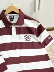 2232 - Áo Polo New Era NY Chìm Đỏ Sọc Trắng [HÀNG CHÍNH HÃNG]