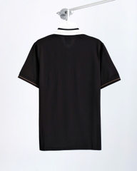 2126 - Áo Polo New Era NY Đen Cổ Trắng Viền Nâu [HÀNG CHÍNH HÃNG]