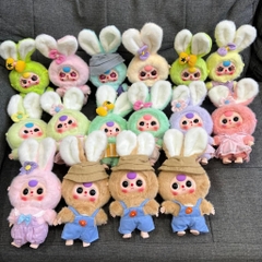 1132 - Baby Three Bunny Macaron Set 6 Bé - Baby Three Bunny Macaron Series Animal Party Big Cute Plush Series Art Toy [CHÍNH HÃNG]