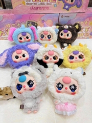 1165 - Baby three Big Head Bé Đầu To Full Set 6 Bé - Baby Three Animal Party Big Cute Plush Series Art Toy [CHÍNH HÃNG]