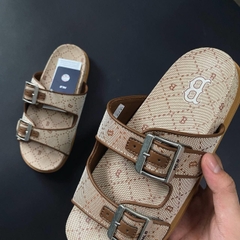 990 -  Dép MLB Double Slides Dia Mono Boston Redsox Biege - Code 3ALPCTM33 43BGS [HÀNG CHÍNH HÃNG]