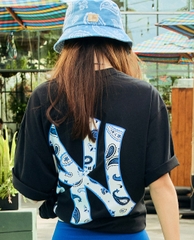 540 -  Áo MLB NY Paisley Logo - NY Hoa Xanh - Đen - Code 3ATSI0333-50BKS [HÀNG CHÍNH HÃNG]