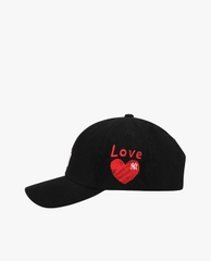 437 -  Nón MLB Unstructured Ball cap - Đen - Ny Trắng Love Tim Đỏ [HÀNG CHÍNH HÃNG]