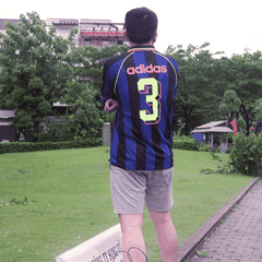 1684 - Áo Adidas Originals Jcquard Jersey Semi Lucid Blue / Black KD2307 - Xanh Dương Đen [HÀNG CHÍNH HÃNG]