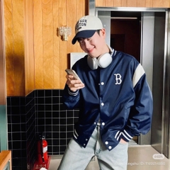 1986 - Áo Bomber New Era Boston Rex Sox Xanh Navy Sọc Trắng [HÀNG CHÍNH HÃNG]