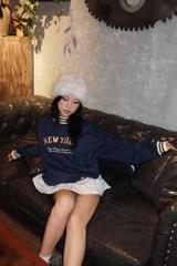 2064 - Áo Sweater New Era New York Yankee Xanh Navy Bo Trắng Đen [HÀNG CHÍNH HÃNG]