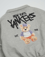 2257 - Áo Sweater New Era Quater Zipper NY New York Yankees Gấu Trắng Xám [HÀNG CHÍNH HÃNG]