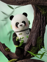 1132 - Gấu Bông Art Toy Mega Space MOLLY 400% Panda POPMART Mega Collection Molly Joy and Panda - Size 30cm [HÀNG CHÍNH HÃNG]