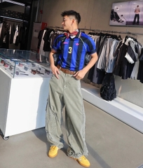 1684 - Áo Adidas Originals Jcquard Jersey Semi Lucid Blue / Black KD2307 - Xanh Dương Đen [HÀNG CHÍNH HÃNG]