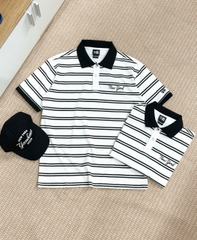 2253 - Áo Polo New Era New York Basic Trắng 2 Sọc Đen [HÀNG CHÍNH HÃNG]