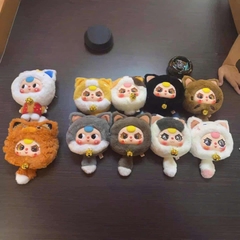 1151 - Baby three Lucky Cat Mèo Thần Tài Mèo May Mắn Full Set 6 Bé - Baby Three Animal Party Big Cute Plush Series Art Toy [CHÍNH HÃNG]