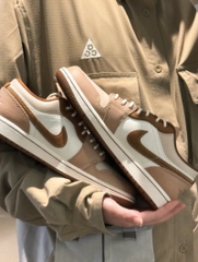 1029 -  Giày Nike Air Jordan 1 Low Premium Tan Brown HF5753 221 [HÀNG CHÍNH HÃNG]