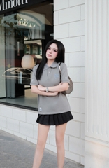 2166 - Áo Polo New Era Pennant Big P Xám [HÀNG CHÍNH HÃNG]