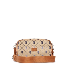 503 -  Túi MLB Dia Monogram Jacquard Boston Red Sox Logo Navy - Nâu Nhạt Monogram - Code  3ACRM013N-43SAL [HÀNG CHÍNH HÃNG]