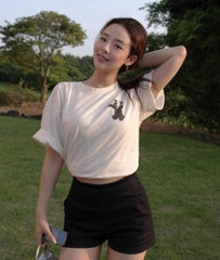 2114 - Áo ADLV Fuzzy Font Rabbit Trắng Kem Acmé de la vie ADLV-24SS-SSAFFR-CRM [HÀNG CHÍNH HÃNG]