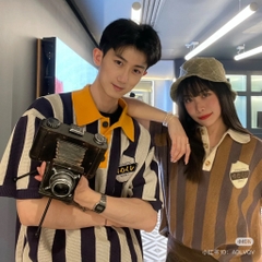 2035 - Áo ADLV Len Ngắn Tay Collar Point Stripe Xanh Navy 25SS-TP-KN-LG-CPK-NVY Acmé de la vie [HÀNG CHÍNH HÃNG]