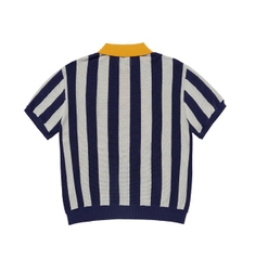 2035 - Áo ADLV Len Ngắn Tay Collar Point Stripe Xanh Navy 25SS-TP-KN-LG-CPK-NVY Acmé de la vie [HÀNG CHÍNH HÃNG]