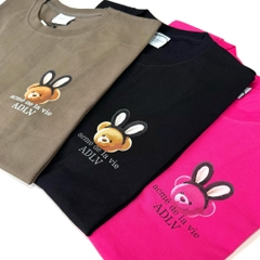 2194 - Áo ADLV Fuzzy Font Rabbit Bear Doll Đen Acmé de la vie ADLV-24SS-SSLRBR-BLK [HÀNG CHÍNH HÃNG]