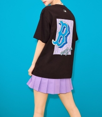 548 -  Áo MLB Big B Boston Monotive Overfit - Đen - Big B Monogram Tím - Code 3ATSM3033N-50BKS [HÀNG CHÍNH HÃNG]