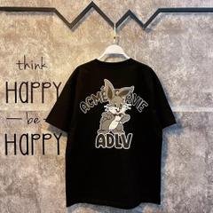 1858 - Áo ADLV Cartoon Rabbit Đen ADLV-SSACTB-BLK [HÀNG CHÍNH HÃNG]