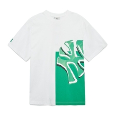 546 -  Áo MLB NY Pop Art Graphic Mega Overfit - Trắng Xanh - NY Graphic - Code 3ATSL0433-50WHS [HÀNG CHÍNH HÃNG]