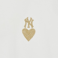 1023 -  Áo MLB Heart Small Logo New York Yankees Ivory - Trái Tim Trắng - Code 3ATSH0143 50IVS [HÀNG CHÍNH HÃNG]