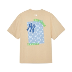 703 -  Áo MLB NY Monative Overfit New York Yankees - Light Beige - Code 3ATSM0443 50BGL [HÀNG CHÍNH HÃNG]