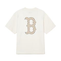 1055 -  Áo MLB Classic Monogram Big Lux Boston Red Sox Cream - Trắng Kem - Code 3ATSM0343 43CRS [HÀNG CHÍNH HÃNG]
