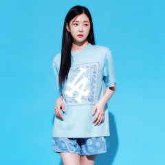 1025 -  Áo MLB LA Paisley Big Logo One Point LA Dodgers - Xanh Dương - Code 3ATSI0133 07SBL [HÀNG CHÍNH HÃNG]
