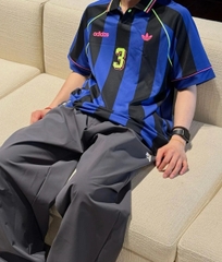1684 - Áo Adidas Originals Jcquard Jersey Semi Lucid Blue / Black KD2307 - Xanh Dương Đen [HÀNG CHÍNH HÃNG]