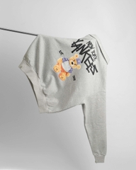 2257 - Áo Sweater New Era Quater Zipper NY New York Yankees Gấu Trắng Xám [HÀNG CHÍNH HÃNG]