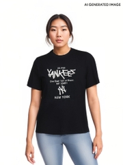 980 -  Áo MLB NY 2024 Basic Lettering Over Fit New York Yankees - Black Đen - Code 3ATSB2243 50BKS [HÀNG CHÍNH HÃNG]