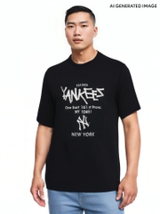 980 -  Áo MLB NY 2024 Basic Lettering Over Fit New York Yankees - Black Đen - Code 3ATSB2243 50BKS [HÀNG CHÍNH HÃNG]