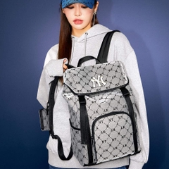 1070 -  Balo MLB NY Monogram Diamond Jacquard New York Yankees Gray - Xám - Code 3ABKM011N 50GRS [HÀNG CHÍNH HÃNG]