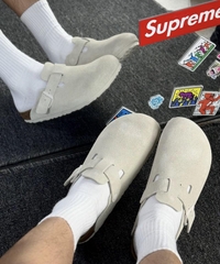 2658 - Dép Birkenstock Boston Soft Footbed Antique White 1027693 / 1027667 [HÀNG CHÍNH HÃNG]