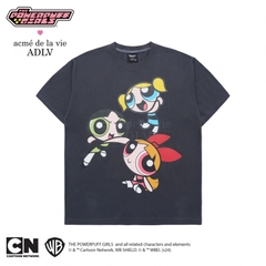 1036 -  Áo ADLV The Powerpuff Girls X Acmedelavie Big Printing Artwork - Đen Chì - Code ADLV 24SS SSBAPG CHA [HÀNG CHÍNH HÃNG]
