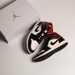 297 -  Giày Nike Jordan 1 Mid Black/Gym Red BQ6472 061 [HÀNG CHÍNH HÃNG]