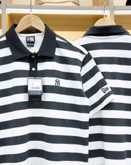 2254 - Áo Polo New Era NY Basic Trắng Sọc Đen [HÀNG CHÍNH HÃNG]
