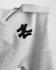 2257 - Áo Sweater New Era Quater Zipper NY New York Yankees Gấu Trắng Xám [HÀNG CHÍNH HÃNG]