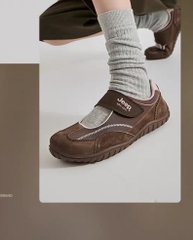 2733 - Giày Jeep Mary Jane Comfort Velcro "Brown" | P661W3399 [HÀNG CHÍNH HÃNG]