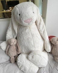 2077 - JellyCat 108cm Bunny Cream Trắng - Jellycat Bashful Bunny Cream Really Really Big 108cm [HÀNG CHÍNH HÃNG]
