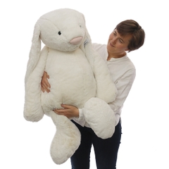 2077 - JellyCat 108cm Bunny Cream Trắng - Jellycat Bashful Bunny Cream Really Really Big 108cm [HÀNG CHÍNH HÃNG]