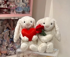 2112 - JellyCat Bunny Bashful Cream With Rose 31cm - Jellycat Bashful Cream Bunny with Rose Medium 31cm [HÀNG CHÍNH HÃNG]