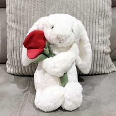 2112 - JellyCat Bunny Bashful Cream With Rose 31cm - Jellycat Bashful Cream Bunny with Rose Medium 31cm [HÀNG CHÍNH HÃNG]