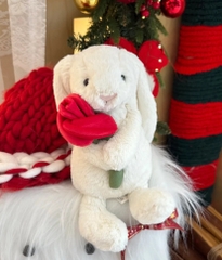 2112 - JellyCat Bunny Bashful Cream With Rose 31cm - Jellycat Bashful Cream Bunny with Rose Medium 31cm [HÀNG CHÍNH HÃNG]