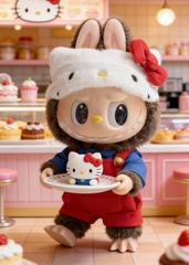 2678 - Labubu Hello Kitty 38cm POPMART The Monster Vinyl Plush Doll [HÀNG CHÍNH HÃNG]