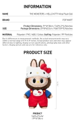 2678 - Labubu Hello Kitty 38cm POPMART The Monster Vinyl Plush Doll [HÀNG CHÍNH HÃNG]