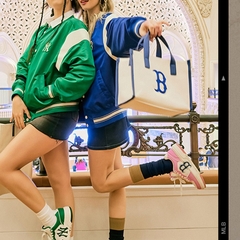 443 -  Túi MLB Canvas Basic Big Logo Small Tote Bag - Cream Blue - Code 3AORS062N-43CRS [HÀNG CHÍNH HÃNG]
